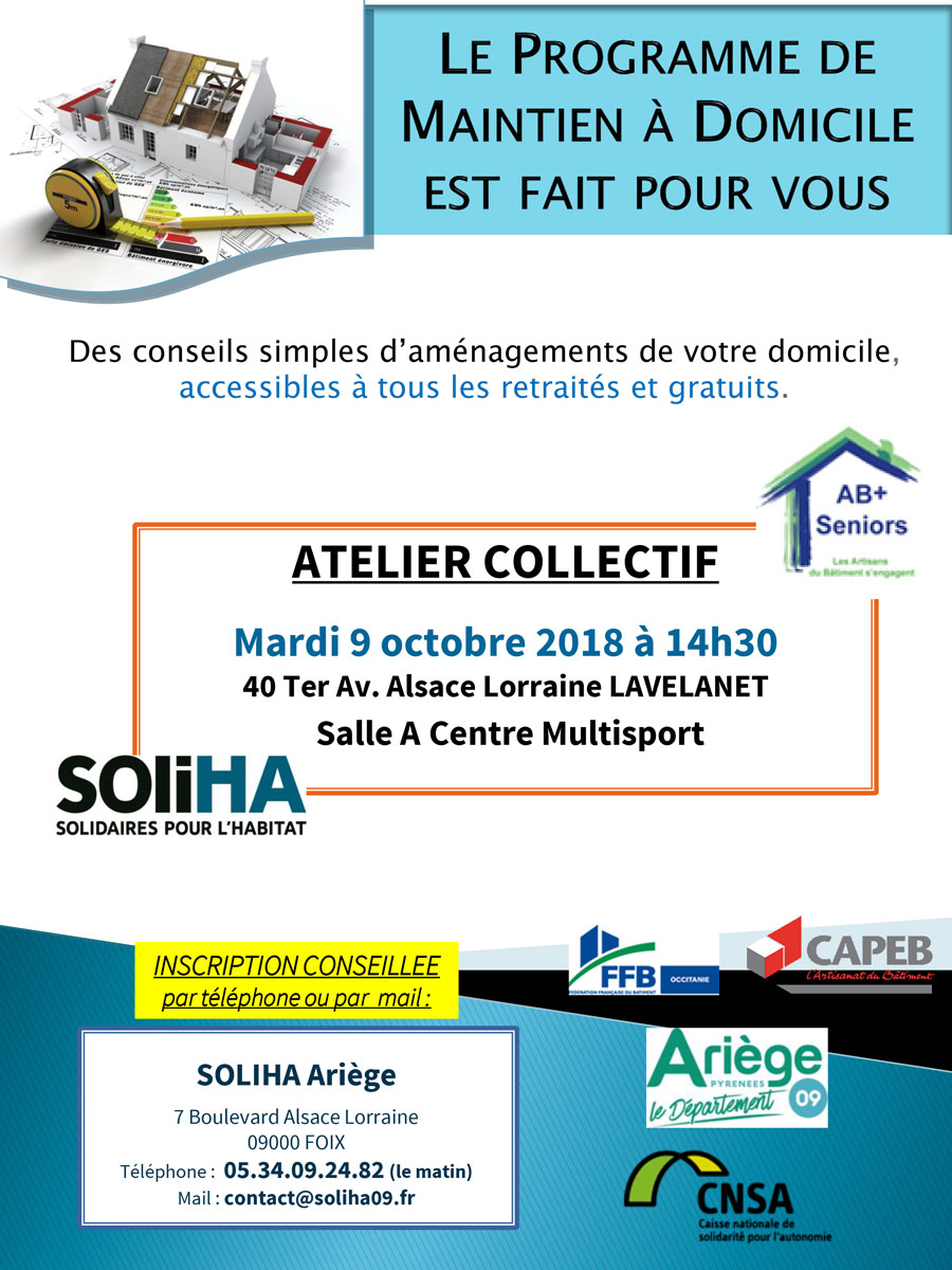 Atelier collectif pour le maintien à domicile - Lavelanet, le 9 octobre 2018 (© SOLIHA Ariège)