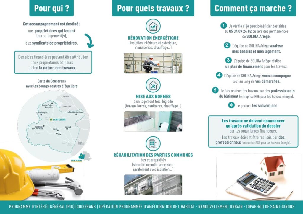 Programme d'amélioration de l'habitat - Couserans | Dépliant Propriétaires bailleurs 2 (© SOLIHA Ariège)
